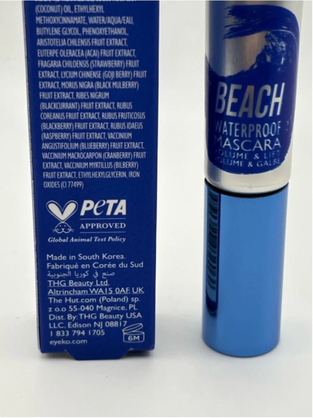 Eyeko London Beach Waterproof Mascara Black Volume & Lift 8ml NIB